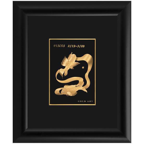 تابلوی طلاکوب زرسام طرح ماه اسفند سایز 30 × 25 سانتی متر، Zarsam Pisces Golden Tableau Size 25 x 30 cm