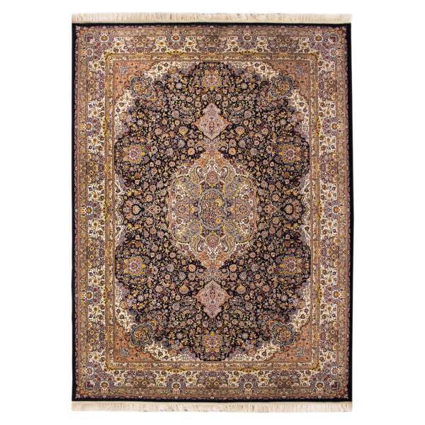 فرش ماشینی بزرگمهر طرح سالاری کد FR132 زمینه سرمه ای