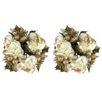 حلقه گل تزیینی رز پرانی مدل 980142 بسته 2 عددی Perani 980142 Decorative Rose flower rings 2pcs