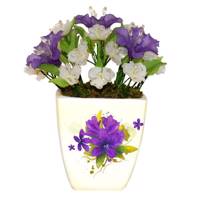 گلدان سرامیکی و گل های کریستال دست ساز سی دا کد CR01129b Sida CR01129b Crystal Flower and Ceramic Pot