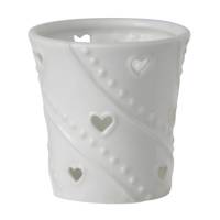 جاشمعی لیوانی ینکی کندل مدل قلب سفید Yankee Candle White Heart Glass Candle Holder