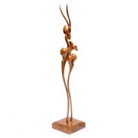 مجسمه چوبی دکو لایف طرح غزال های عاشق کد13694 - Deco Wooden Statue Lucky Ghazal Lover