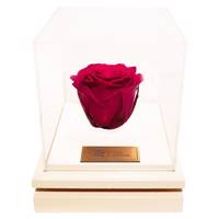 جعبه گل ماندگار گیتی باکس مدل رز جاودان قرمز تیره بالسا Gitibox Balsa Dark Red Preserved Rose Flower Box