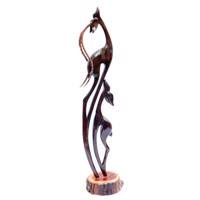 مجسمه چوبی دکو لایف طرح غزال های عاشق کد 13691 Deco Wooden Statue Lucky Ghazal Lover