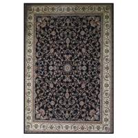 فرش ماشینی قیطران طرح پوری سرمه ای کد 0468