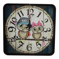 ساعت دیواری گلدن طرح جغد زوج کد 10010150