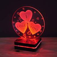 چراغ خواب موهومی طرح قلب I Love You هفت رنگ Mohomi Wirelight 7 Color Lamp I LOVE YOU Hearts