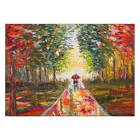 تابلو شاسی ونسونی طرح Lovers Walking in The Rain Painting سایز 50x70 سانتی متر Wensoni Lovers Walking in The Rain Painting Chassis Size 50 x 70 Cm