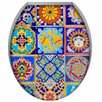 استیکر سه بعدی سرویس بهداشتی ژیوار طرح کاشی ایرانی Zhivar Persian Tiles 3D Toilet Sticker