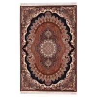 فرش ماشینی آنتیک طرح ارکیدکد FR92 زمینه گردویی