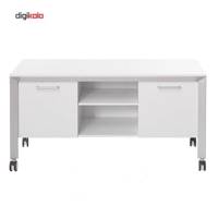 میز پرینتر چرخ دار فرآذین مدل FED-SP3 سفید Farazin FED-SP3 White Wheeled Printer Desk