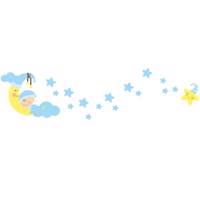 استیکر دیواری ژیوار طرح رویای پرستاره آبی Zhivar Blue Full Star Dream Wall Sticker