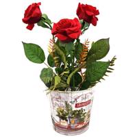 گلدان گل برتاریو مدل Red Rose Metal Bertario Red Rose Metal Flower Vase