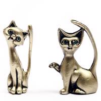 مجسمه گربه اشرافی و گربه ملوس آرت کن مدل MB1045 مجموعه 2 عددی Art Kan MB1045 Metal Cat cats Aristocratic Cat