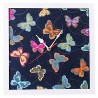 ساعت دیواری عقربه ای 30 × 30 طرح پارچه نقش 6 با قاب سفید کد WEW 51 026 WeWatch WEW 51 026 WallClock