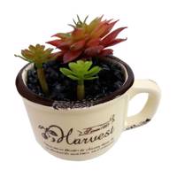 گلدان به همراه گل مصنوعی هاروست مدل Cactus 03