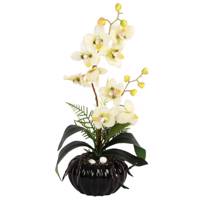 گلدان سرامیک به همراه گل مصنوعی هومز طرح ارکیده مدل 30191 Homez 30191 Flower With Ceramic Vase