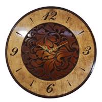 ساعت دیواری منبت رایکا کد MOH-08 wood watch