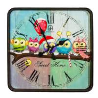 ساعت دیواری گلدن طرح جغد زوج کد 10010170