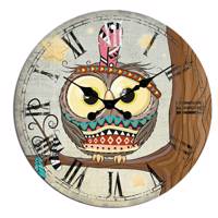 ساعت دیواری گلدن طرح جغد کد 10010127