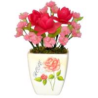 گلدان سرامیکی و گل های کریستال دست ساز سی دا کد CR01129a Sida CR01129a Crystal Flower and Ceramic Pot