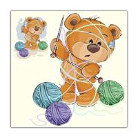 تابلو دیواری چوبی دکوگراف مدل Bear کد 409 سایز 30x30 سانتی متر DecoGraph Bear 409 Wood Chassis Size 30x30 Cm