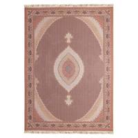 فرش ماشینی آنتیک طرح ریزماهی کد FR61 زمینه گردویی