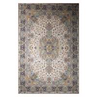 فرش ماشینی خاطره کویر کاشان طرح سالاری کرم کد0459