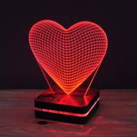 چراغ خواب موهومی طرح قلب بزرگ هفت رنگ Mohomi Wirelight 7 Color Lamp Big Heart