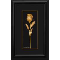 تابلوی طلاکوب زرسام طرح غنچه گل رز سایز 22 × 35 سانتی متر Zarsam Bud Rose Golden Tableau Size 35 x 22 cm