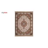 فرش ماشینی سرزمین فرش طرح خطیبی تبریز زمینه کرم