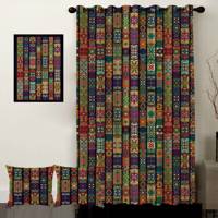 پرده رنس مدل S1-41075 به همراه تابلو و کوسن - Rence S1-41075 Curtain with Tableau and Cushion