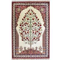فرش ماشینی پشمی آقای فرش زمینه کرم کد 9008