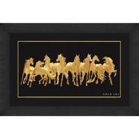 تابلوی طلاکوب زرسام طرح Animal Herd Of Horse سایز بزرگ Zarsam Animal Herd Of Horse Golden Tableau Size L