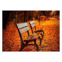 تابلو شاسی ونسونی طرح Lonely Bench in Autumn سایز 50x70 سانتی متر Wensoni Lonely Bench in Autumn Chassis Size 50 x 70 Cm