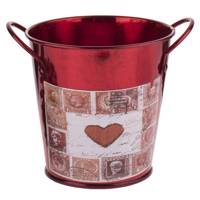 سطل دسته دار دکوری قرمز مدل 2227 Red Bucket With Handle 2227