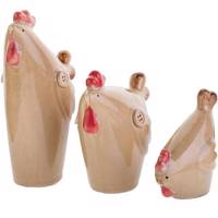 مجسمه خانواده مرغ ها سه عددی Chicken Family 3 Pieces Statue