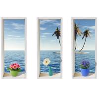 استیکر سه بعدی ژیوار طرح پنجره های رو به دریا - Zhivar Windows Facing The Sea 3D Wall Sticker