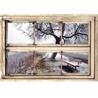 استیکر سه بعدی سالسو طرح جنگل برفی Salso Snowy Forest 3D Virtual Window