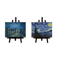 تابلو شاسی گالری هنری پیکاسو طرح پیشنهادی آثار ونسان ونگوگ به همراه پایه نگهدارنده مجموعه دو عددی