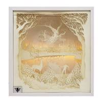 تابلو رومیزی تک شاخ طرح درخت زندگی مدل w8 - Unicorn The Tree of Life W8 3D Nightbox