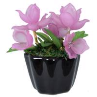 گلدان به همراه گل مصنوعی الماس مدل Flower6 - Diamond Flower6 Flower and pot