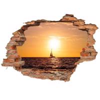 استیکر سه بعدی ژیوار طرح غروب دریا Zhivar Sunset Of Sea 3D Wall Sticker