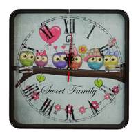 ساعت دیواری گلدن طرح جغد زوج کد 10010146