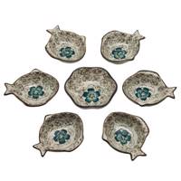 ست هفت سین طرح گل و ماهی - 7 تکه - Fish And Flower Haft Seen Set - 7 Pieces