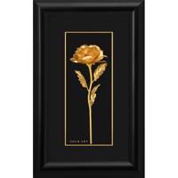 تابلوی طلاکوب زرسام طرح گل رز سایز 22 × 35 سانتی متر Zarsam Rose Golden Tableau Size 35 x 22 cm