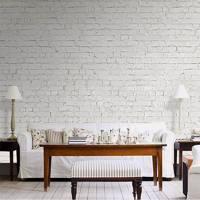 کاغذ دیواری 1وال مدل آجرهای سفید انبار 1Wall Giant Mural White Loft Brick Wallpaper