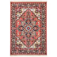 فرش ماشینی سهند کد B045.8J طرح هریس زمینه پیازی - Sahand Model Heris Mechine Made Carpet Code B045.8J Pink