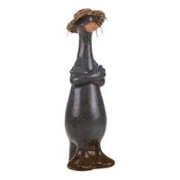 مجسمه اردک آبی سرامیکی کلاهدار Blue Duck Ceramic Statue