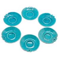 ست هفت سین طرح گل فیروزه ای - 6 تکه - Turquoise Flower Haft Seen Set - 6 Pieces